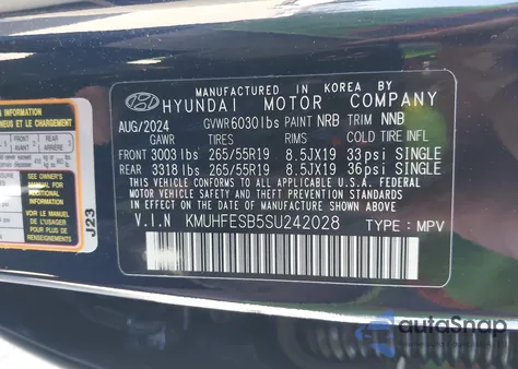 2025 Genesis Gv80 2.5T Standard Awd из США, поврежденный, VIN KMUHFESB5SU242028